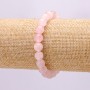Elastic bracelet with natural rose quartz, smooth beads, diameter 10 mm
