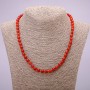 Natural Carnelian Stone Necklace with Smooth Beads, 6mm Diameter, 48cm Length