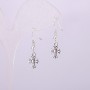 Earrings 'Cross', length about 20 mm, metal color silver