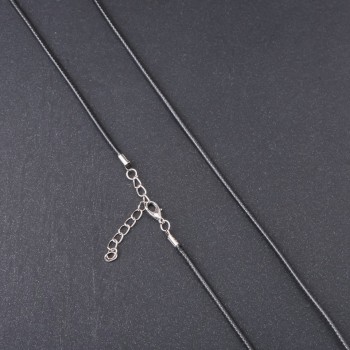 Price per pack / 10 pcs. Waxed cord for pendants 'Waxed', diameter 2mm, length 60cm, black