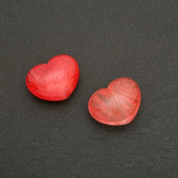 Souvenir Heart Stone with Natural Chalcedony (+-) 21×27 mm