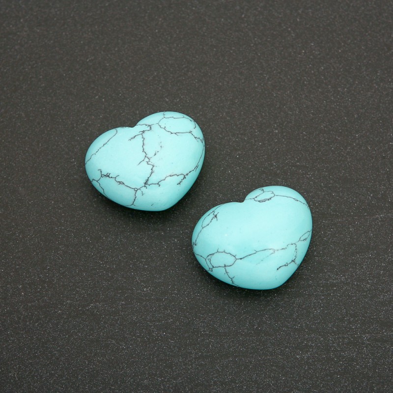 Turquoise souvenir heart (+-) 21×27 mm
