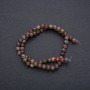 Beads on thread, Picasso Jasper natural stone, smooth round bead, 6 mm diameter, 38 cm length (±)