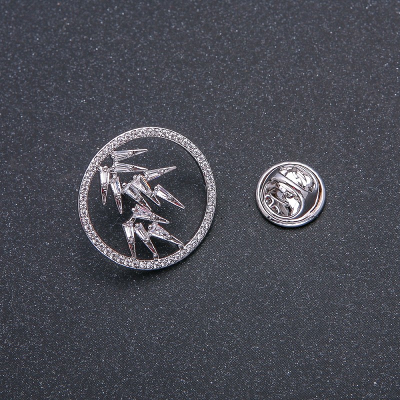 Brooch Xuping Rhodium with White Crystals 22mm +