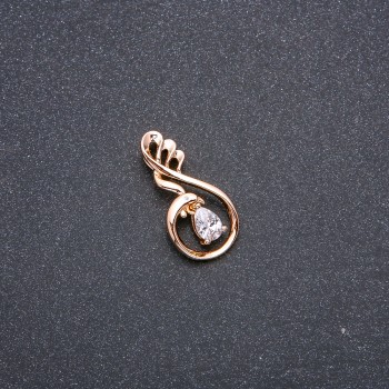 Xuping Pendant with 18k Gold Plating, White Stone and Rhinestone, 27x13mm +