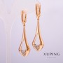 Earrings Xuping 18K Gold Plating with White Crystals 55x18x14 mm +