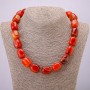 Necklace of natural carnelian bars 19x15 mm, length 45 cm +
