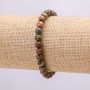 Picasso Jasper elastic bracelet, natural stone, 18 cm circumference, smooth bead, 6 mm diameter +