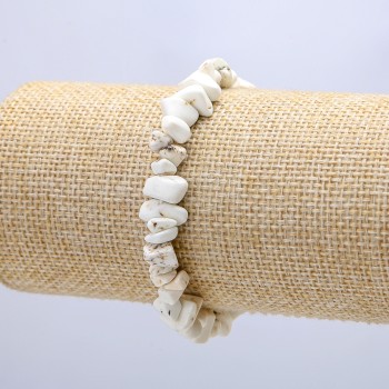 howlite stone bracelet, approx. 7 mm beads, circumference 18 cm