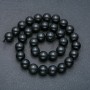 Beads on a thread, natural Shungite stone, smooth beads, diameter 12mm +/-, length 39cm +/-