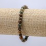 Elastic bracelet with natural green jasper, smooth bead, 6 mm diameter, circumference 18 cm