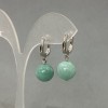 Earrings with natural jadeite stone, diameter 12 cm, length 18 mm +