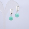 Earrings with natural jadeite, 10 mm diameter, 28 cm length +