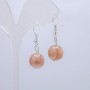 Natural Selenite Stone Earrings, 12 mm Diameter, 35 mm Length +