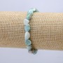 Elastic bracelet with natural Larimar, tumbled, 8x10 mm diameter, 18 cm circumference +
