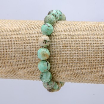 Elastic bracelet with natural Amazonite beads, 10mm diameter, 18 cm circumference +