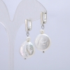 Earrings with natural baroque pearls, diameters 4, 5 and 17 mm, length 38 cm ± with gasoline iridescence