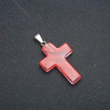 Cross Pendant, Tourmaline Stone 50×28 mm