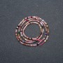 Bead strand of assorted natural stones, faceted balls, diameter 2 mm, length 39 cm