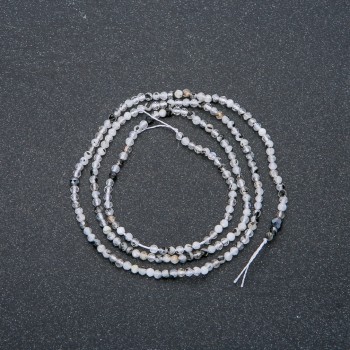 Thread of natural Adularia, faceted beads, 2 mm diameter, 40 cm length