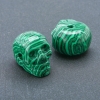Skull Bead Malachite (pressed) 25x19mm +