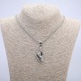 Pendant 'Hand Gesture' 50x20mm on a chain, chain length 70 cm +/- silver-colored metal