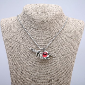Pendant 'Hand-Candle Dragon's Eye' 60×30mm on chain, length 70 cm, silver-colored metal