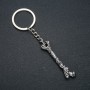 Keychain 'Bone', diameter 56×13 mm, length 11 cm, silver-colored metal