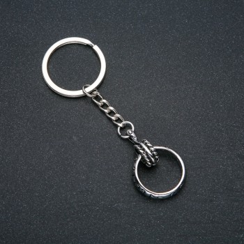 Keychain 'Ring', diameter 15mm, length 9cm, silver-colored metal