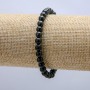 Elastic bracelet with natural shungite, smooth beads, 6 mm diameter, 18 cm length +