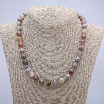 Botswana agate beads — smooth spheres, 10 mm diameter, 45 cm length +