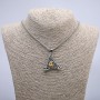 Pendant "Dragon's Eye in a Triangle" 40x35mm on a chain, length 70 cm +/- silver-colored metal