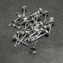 Silvery metal stud earring bases, 4mm diameter, 14mm length, 30 pcs +