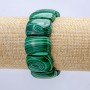 Malachite Elastic Bracelet (pressed) Smooth Links 25x17mm+