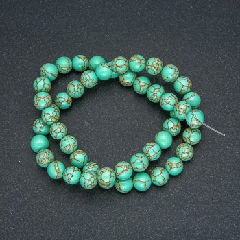 Imperial Jasper green beads (pressed) smooth round beads, 8mm diameter + -, length 40cm +