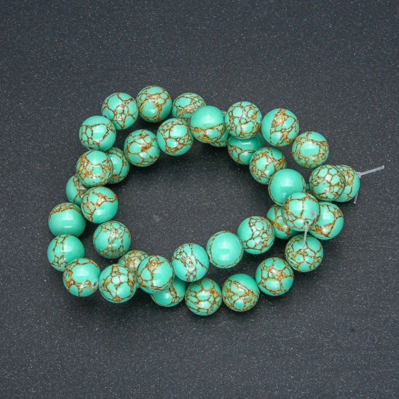 Beads Imperial Jasper Green (pressed) smooth spheres, diameter 10 mm + -, length 40 cm +