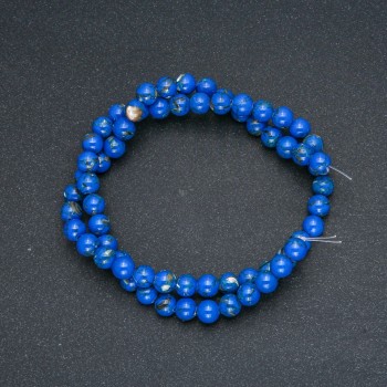 Imperial Blue Jasper Beads (Pressed) Smooth Round Bead, 6 mm Diameter, 40 cm Length ±