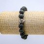 Elastic Lava Bracelet, 10 mm Diameter ± with Leopard