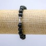 Elastic lava bracelet, 8mm diameter, with dumbbell