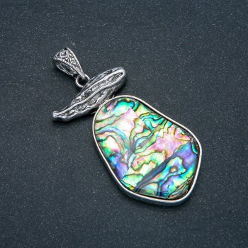 Halotite Pendant, Silvery Metal 62×32 mm+