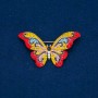 Butterfly Brooch with Multicolored Rhinestones, Gold-Tone Metal 35x58mm +