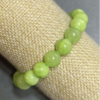 Onyx stone bracelet on elastic, smooth beads, 10 mm diameter, 18 cm length