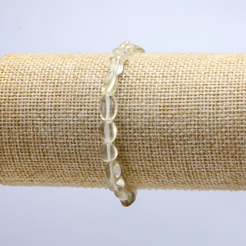 Bracelet with white citrine on elastic, faceted, bead diameter 6–8 mm (±), length 18 cm
