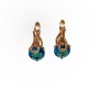 Earrings Xuping 18K Gold Plating with White Crystals and Blue Crystal, Diameter 15x8 mm +