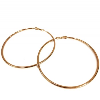 Xuping Earrings Hoop Rings 18K Gold Plating, 2mm Thick, 70mm Diameter