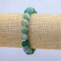 Elastic bracelet with green matte agate, 10 mm diameter, 18 cm+