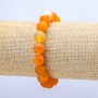 Elastic bracelet with orange matte agate, 10 mm bead diameter, length 18 cm+