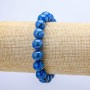Elastic Bracelet Blue Imperial Jasper (Pressed) Smooth Beads, 10 mm Diameter, 18 cm Length