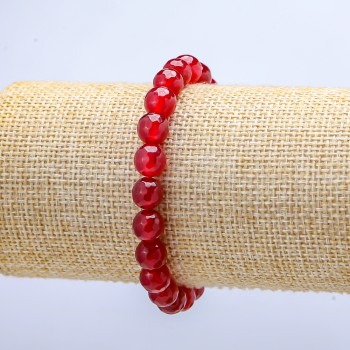 Elastic Tourmaline Bracelet (Synthetic) Faceted Bead, 8mm Diameter, 18cm Length+