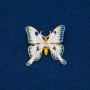 Butterfly Brooch in Golden Metal with Enamel, 36x36 mm